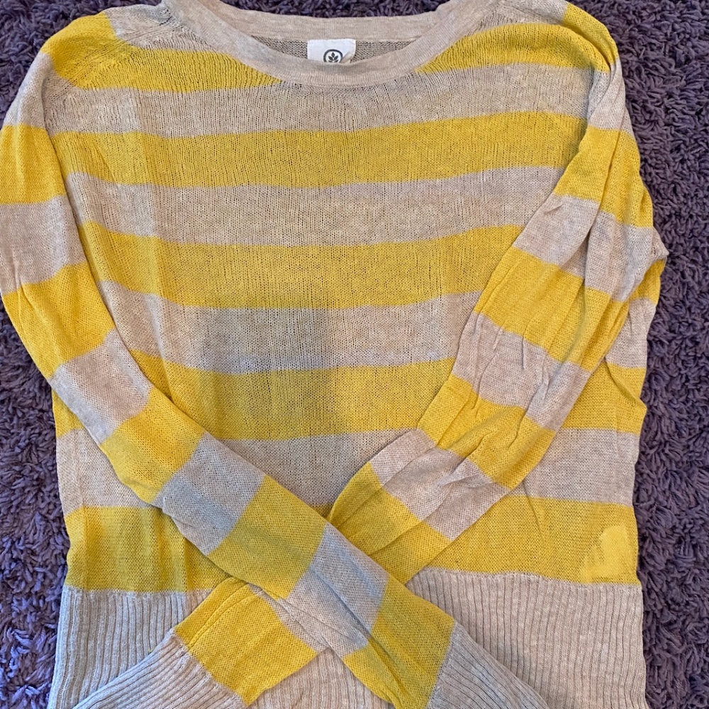 Ever Knit Yellow/Gray Striped Long Sleeve